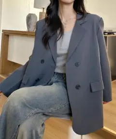 【新品タグ付き】Ada.テーラードジャケット　グレー