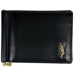 サンローラン YSL マネークリップ お札入れ クロコ 黒 ブラック 2067