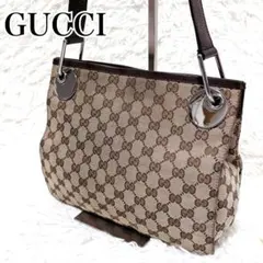 GUCCI グッチ ショルダーバッグ GGキャンバス モノグラム シルバー金具
