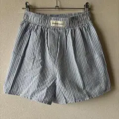 CANAL JEAN El mar ストライプショートパンツ サックスブルー