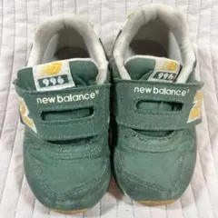 ニューバランス 996 キッズ スニーカー 14cm グリーン イエロー