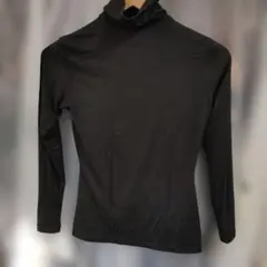 ヒートテックインナータートルネック長袖トップス M ブラック