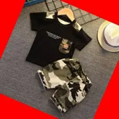 黒　キッズ　子供服　セットアップ　男の子★上下セット★ベビー★Ｔシャツ★パンツ