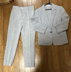 Sourire ブルーグレー パンツスーツ 七部袖