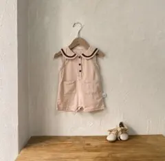 【新品】韓国風子供服 セーラーロンパース  ベビー服 可愛い 夏  75 80