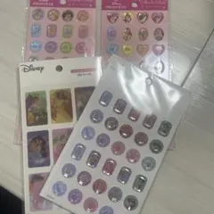 ディズニー　ストーンシール・3Dシール　4Pセット