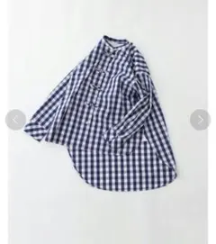 【美品】nop de nod ラージギンガムチャイナボタンシャツ
