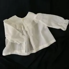 ヴィンテージ　ホワイトベビー服 襟付き フリル