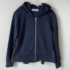 priority プライオリティ　パーカー　異素材　ネイビー　Mサイズ