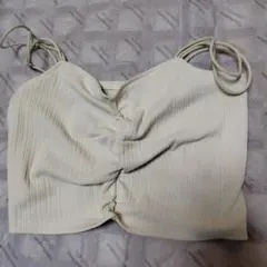 GU リブフロントギャザーキャミソール L