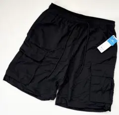 GU ドライ ワイド カーゴハーフパンツ S ナイロン メンズ S ブラック