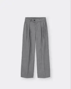 GUヘリンボーンタックワイドパンツ(丈標準70.0～74.0cm)Mサイズ