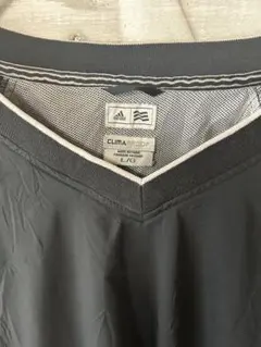 adidas ナイロンジャケット Vネック ブラック L
