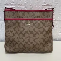 コーチ クロスボディ ショルダーバッグ シグネチャー PVC ベージュ
