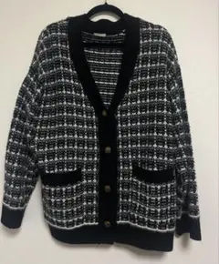 チェック柄ニットカーディガン　GU