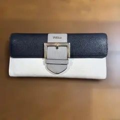 FURLA レザー長財布 ブラック/ホワイト