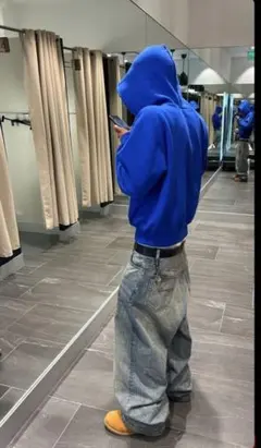 Abercrombie & Fitch 青 パーカー S