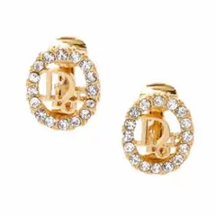ディオール Dior イヤリング CDロゴ ラインストーン ゴールド オーバルのサムネイル