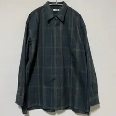 ユニクロU フランネルオーバーサイズチェックシャツ（長袖） Lサイズ