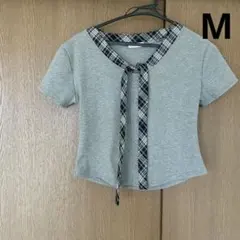 しまむら　Lulu Amour チェックリボン　Tシャツ　カットソーのサムネイル