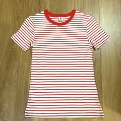 PETIT BATEAU ボーダー 半袖 Tシャツ レッド　Sのサムネイル