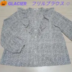 ★グラシア★ハニーズ★フリル付きグレー花柄ブラウス★GLACIER★