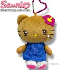 ハローキティ マスコットポーチ ギャル ぬいぐるみ ストラップ キーホルダー茶①