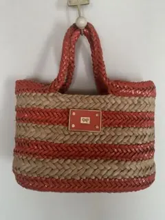Anya Hindmarch かごバッグ オレンジ ストライプ布バッグセットのサムネイル