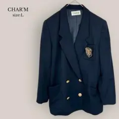 CHAR'M テーラードジャケット　ブレーザー　メンズ　ダブル　毛100% L