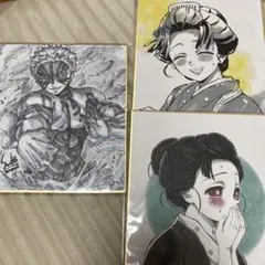 鬼滅の刃 ufotable webshopくじイラスト複製ミニ色紙　猗窩座　恋雪