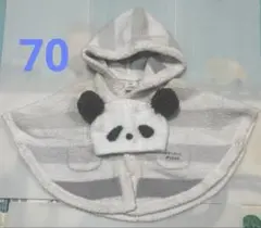 GELATO PIQUE パンダデザイン ベビーポンチョ 帽子セット