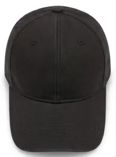 【シンプル】無地 コットン キャップ ブラック フリーサイズ