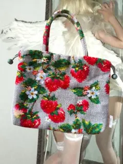 FEILER いちご刺繍トートバッグ ロリータ
