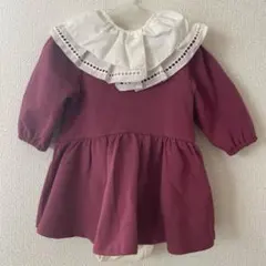 新品！petit main 襟付き ロンパース ワンピース 80cm