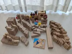 積み木・木製　BLOCKS・くまのがっこうプルトレイン・キディア・ANA・JAL