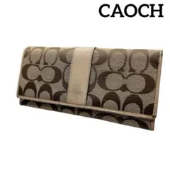 【COACH】 コーチ シグネチャー　長財布 レザー キャンバス　ウォレット