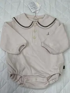 新品tete a tete70cmセーラーカラーロンパース ライトピンクベージュ