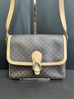 E644 CELINE セリーヌショルダーバッグ マカダム柄 ブラウン