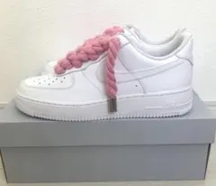 Nike Air Force 1 ホワイト ピンクシューレース