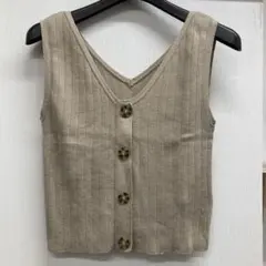 MURUAベージュ リブニット ノースリーブのサムネイル