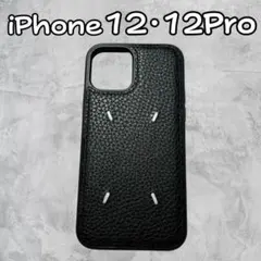 ■iPhone12/12pro✿スマホケース黒ブラックレザー刺繍韓国高級おしゃれ