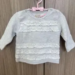 petit main フリルTシャツ 80サイズ グレー