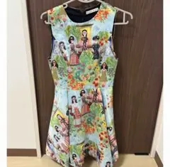 alice + olivia フラワープリント ノースリーブワンピース