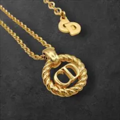 Dior ロープデザイン CDロゴ ネックレス ヴィンテージ ゴールド
