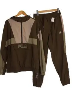 美品♡FILA フード付きブラウンナイロンジャケットセットアップ1日➕1000円