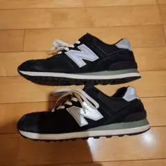 New Balance 574 ブラック/シルバー スニーカー27.5cm