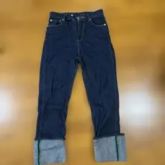 BONLECILLカラーステッチロールアップハイウエストデニムパンツ Mサイズ