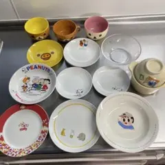 ローソン　ミスド　不二家等食器14点まとめ売り　スヌーピー　リラックマ　キティ等