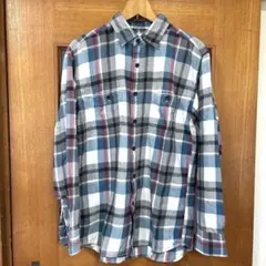UNIQLO ユニクロ チェック柄 ネルシャツ 長袖 ブルー系 Lサイズ