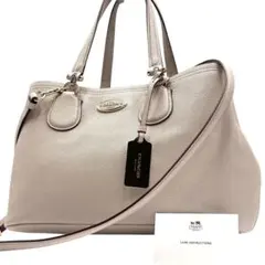 【新品同様】 COACH コーチ 2way ハンドバッグ チャーム カード付き